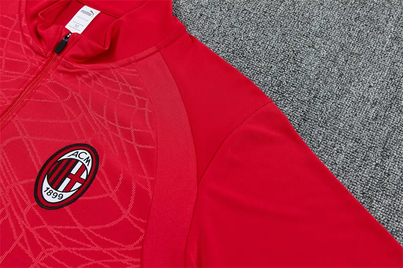 2026-27 AC Milan Red Half-Zip Long-Sleeve Training Jersey
