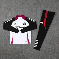 2025-26 Manchester United White Half-Raised Training Jersey