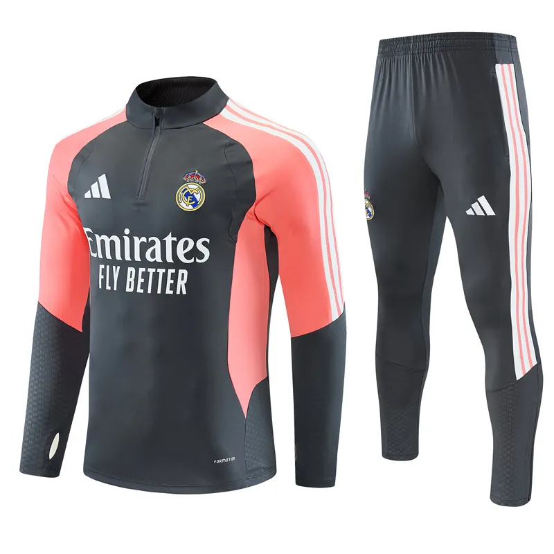 2026-27 Real Madrid Dark Grey Half-Zip Training Jersey
