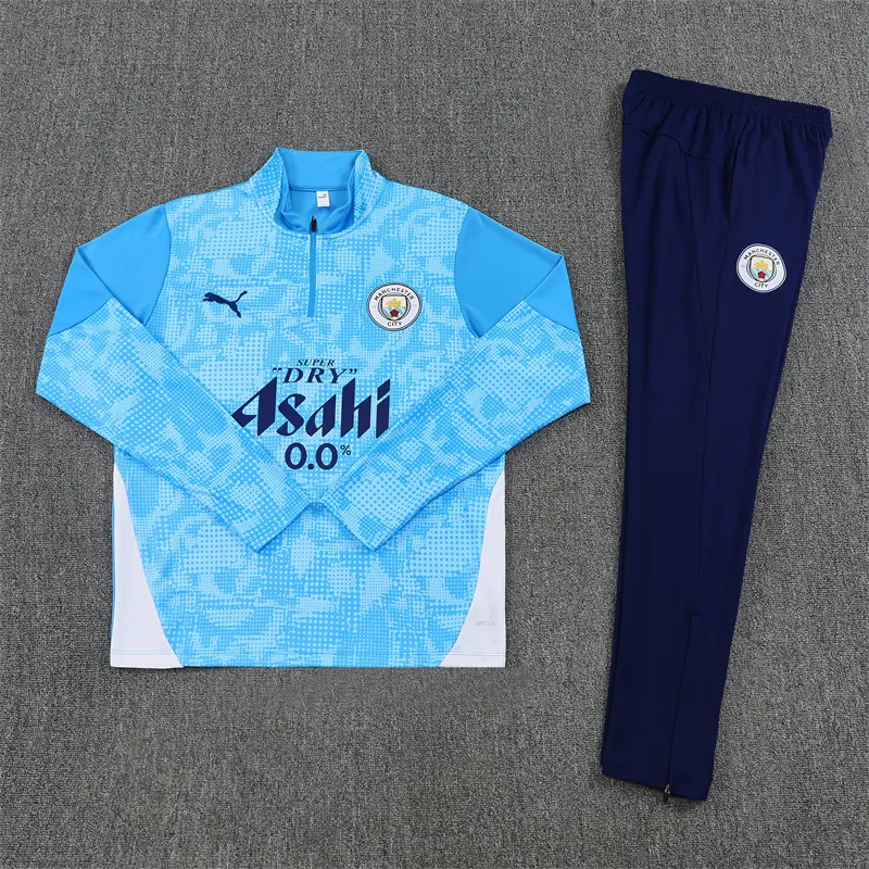 2025-26 Manchester City Light Blue Half-Zip Training Jersey