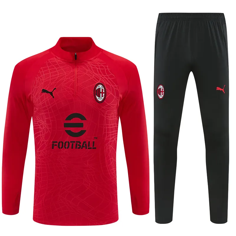 2026-27 AC Milan Red Half-Zip Long-Sleeve Training Jersey
