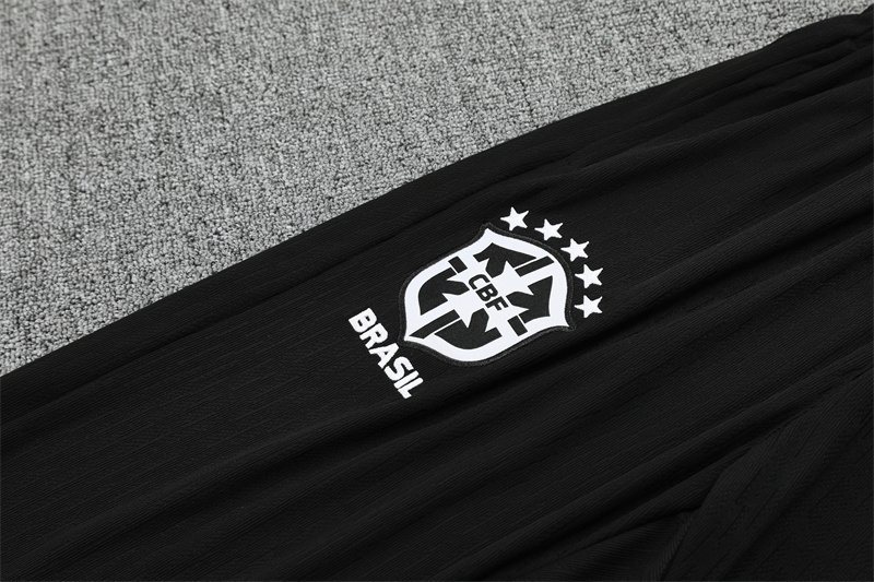 2025-26 Brazil Black Half-Zip Training Jersey
