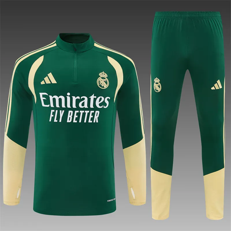 2026-27 Real Madrid Green Half-Zip Training Jersey