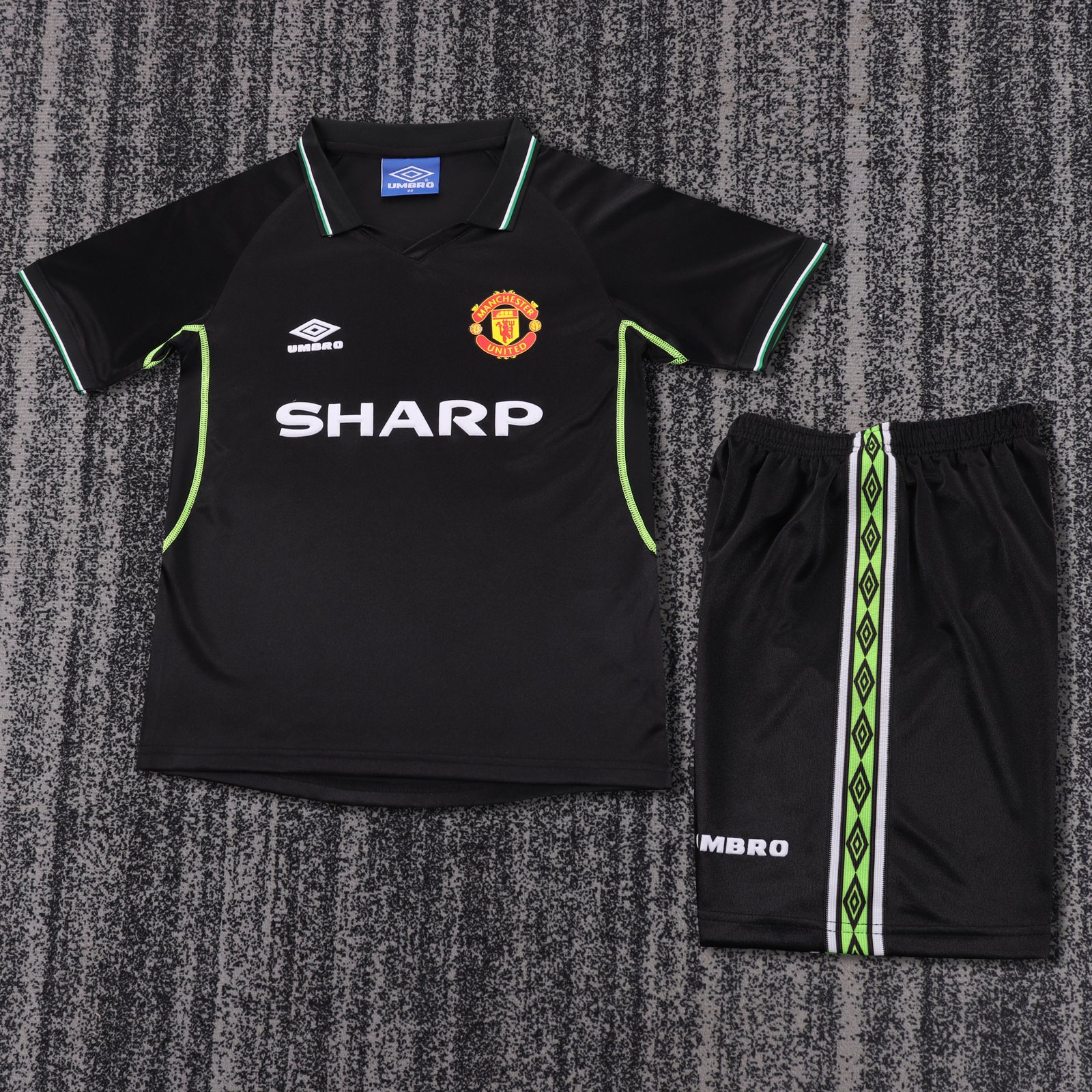 1998 Manchester United Second Away Retro Kit - Kids