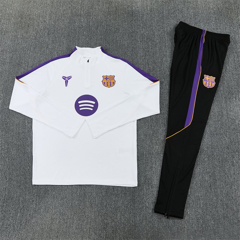 2026-27 Barcelona Red and White Half-Zip Training Jersey