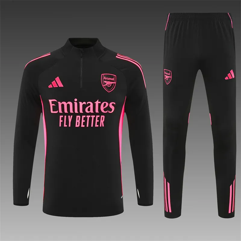 2025-26 Arsenal Black Half-Zip Training Kit