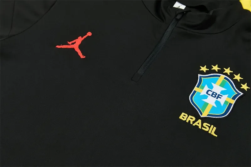 2026-27 Brazil Black Half-Zip Training Jersey