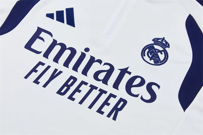2026-27 Real Madrid White Half-Zip Training Jersey