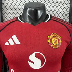 2025-26 Manchester United Home Long Sleeve Shirt - Player Edition