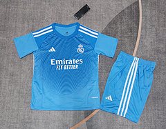 2025-26 Real Madrid Blue Goalkeeper Jersey - Kids