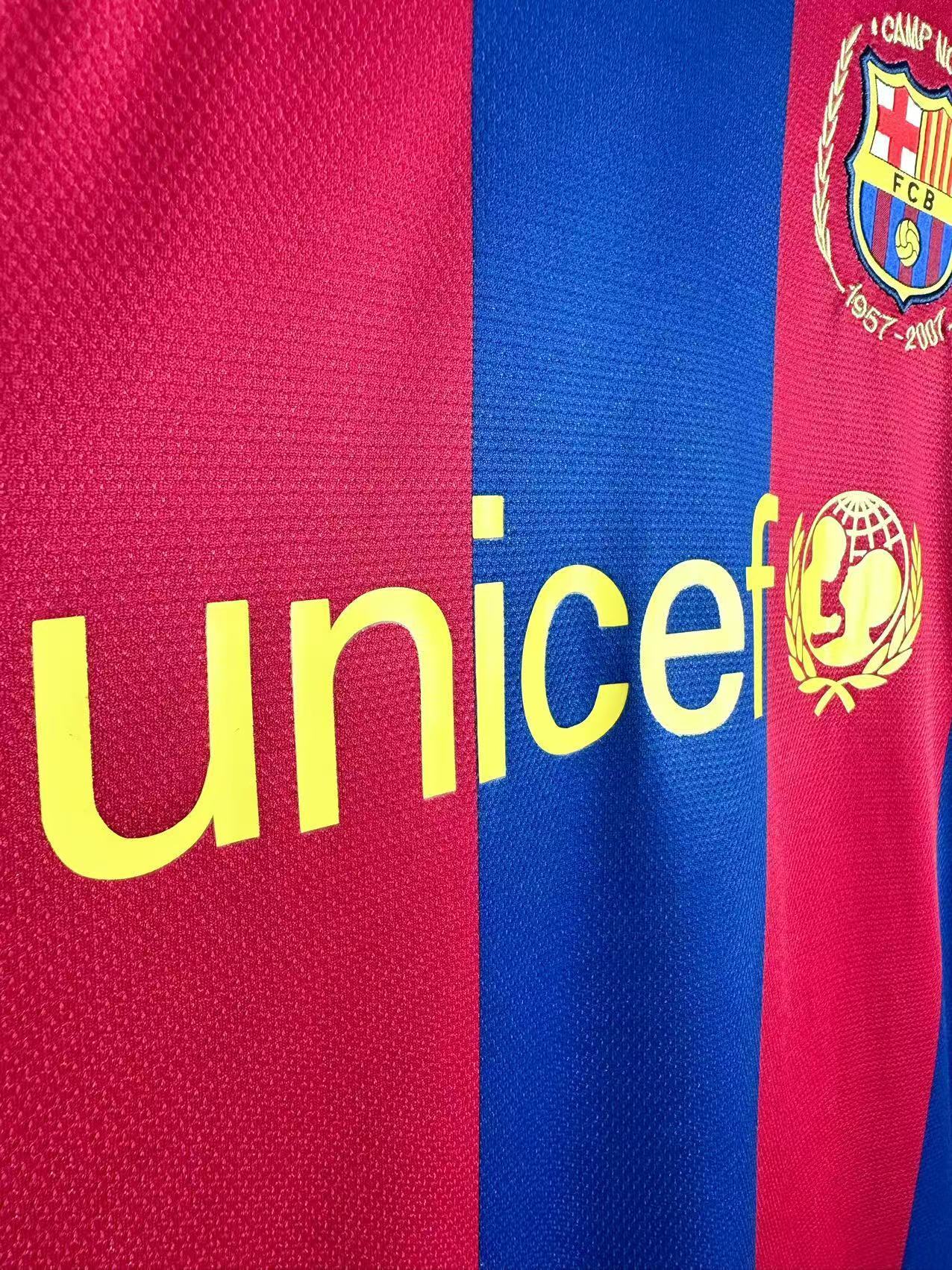 2007-08 Barcelona Home Long-Sleeve Retro Jersey