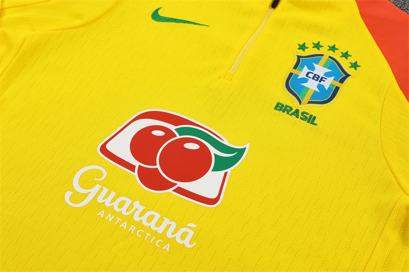 2025-26 Brazil Yellow Half-Zip Training Jersey