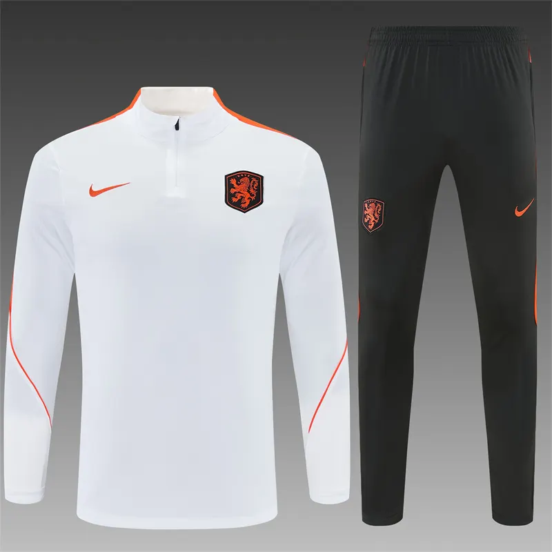 2026-27 Netherlands White Half-Zip Training Jersey