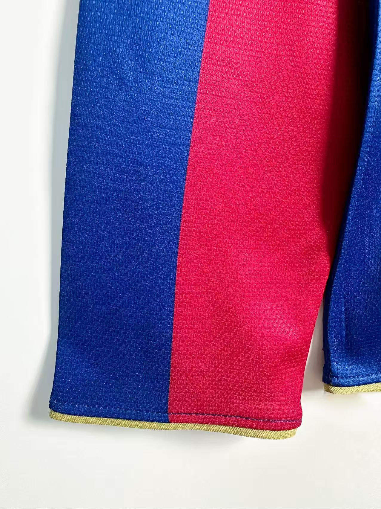 2007-08 Barcelona Home Long-Sleeve Retro Jersey