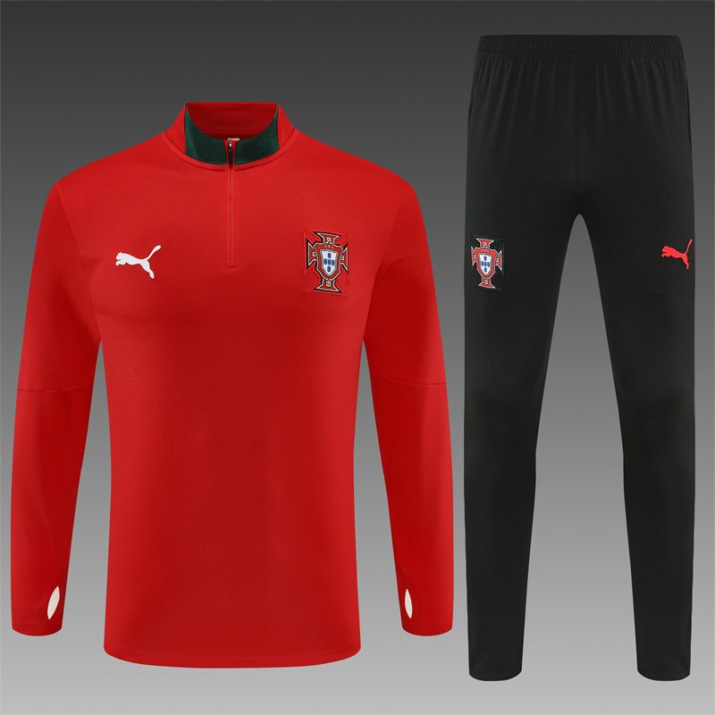 2025-26 Portugal Red Half-Zip Training Jersey