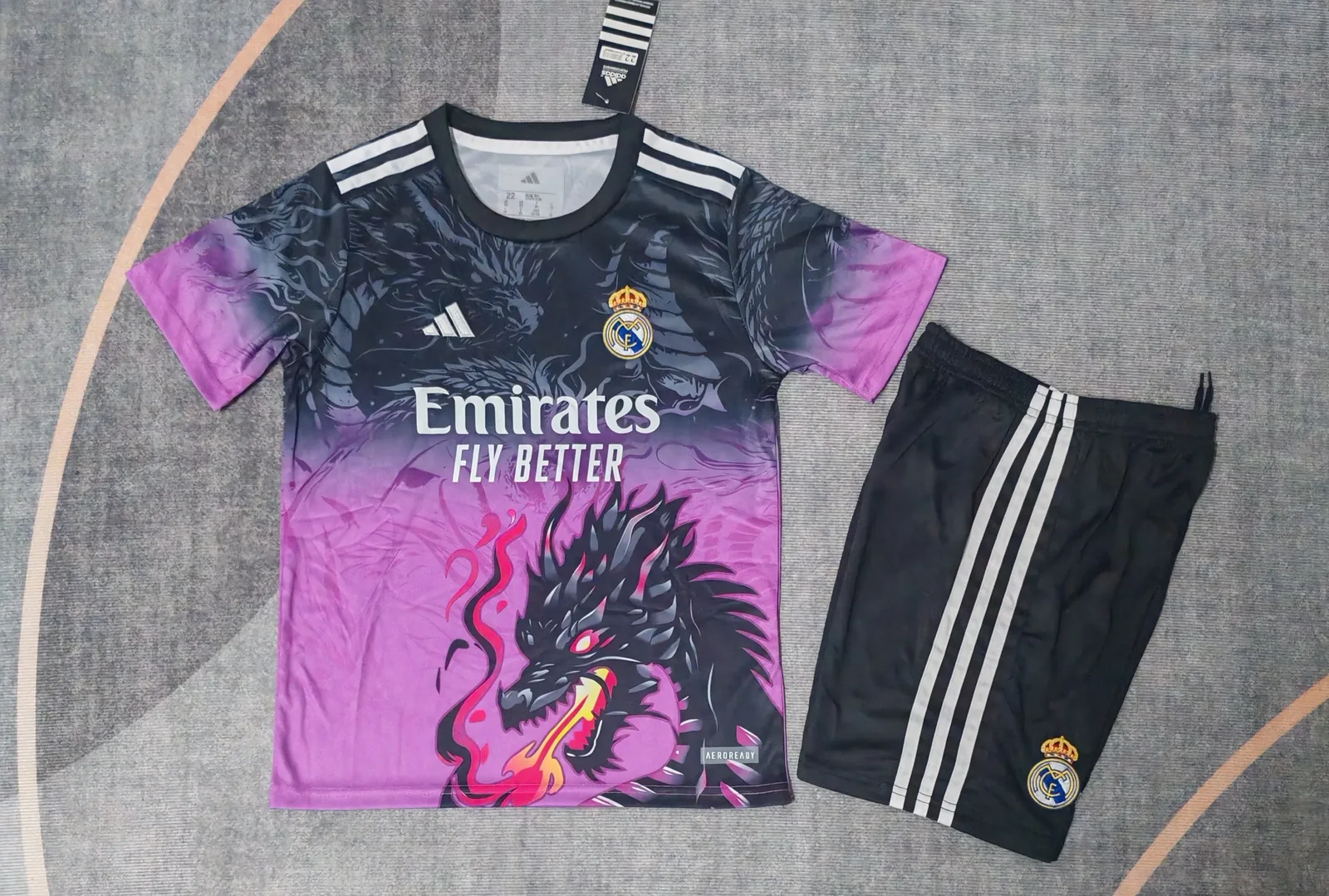 2025-26 Real Madrid "Black, Pink & Dragon" Jersey – Kids' Edition