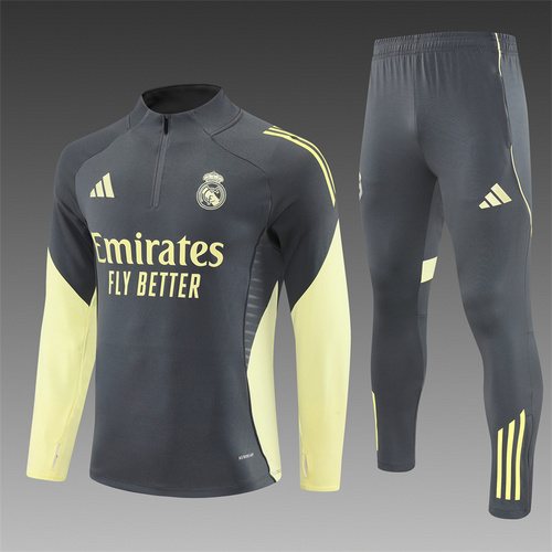 2025-26 Real Madrid dark grey half-zip training jersey