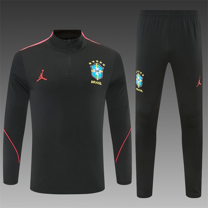 2026-27 Brazil Black Half-Zip Training Jersey