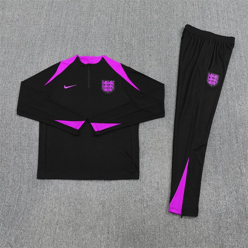 2025-26 England Black Half-Zip Training Jersey