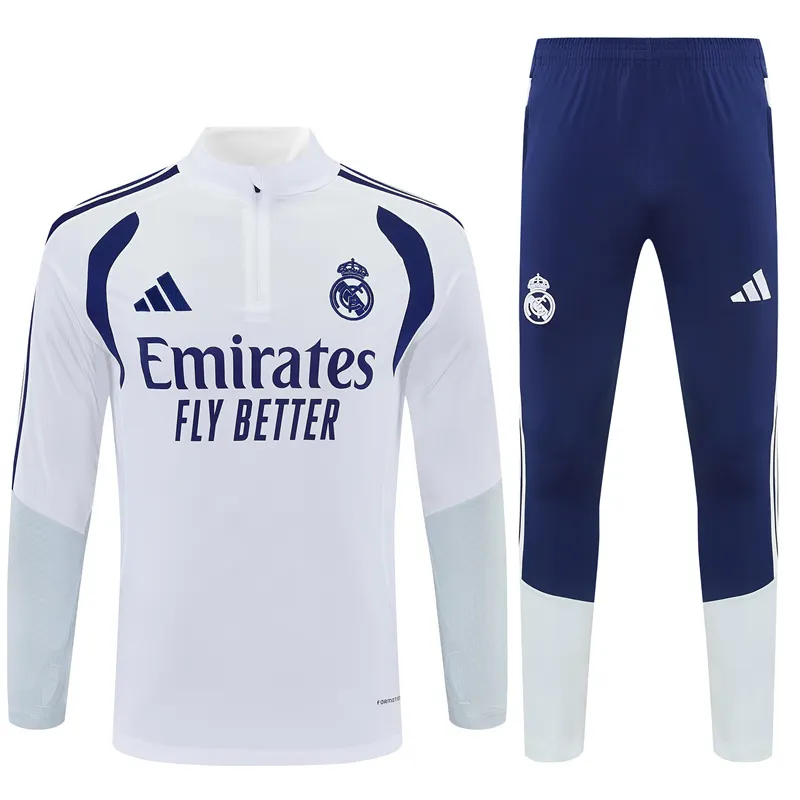 2026-27 Real Madrid White Half-Zip Training Jersey