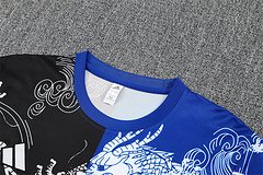 2025-26 Real Madrid Black Blue Short Sleeve Training Jersey