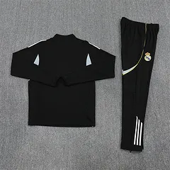 2025-26 Real Madrid Black Half-Pull Training Jersey