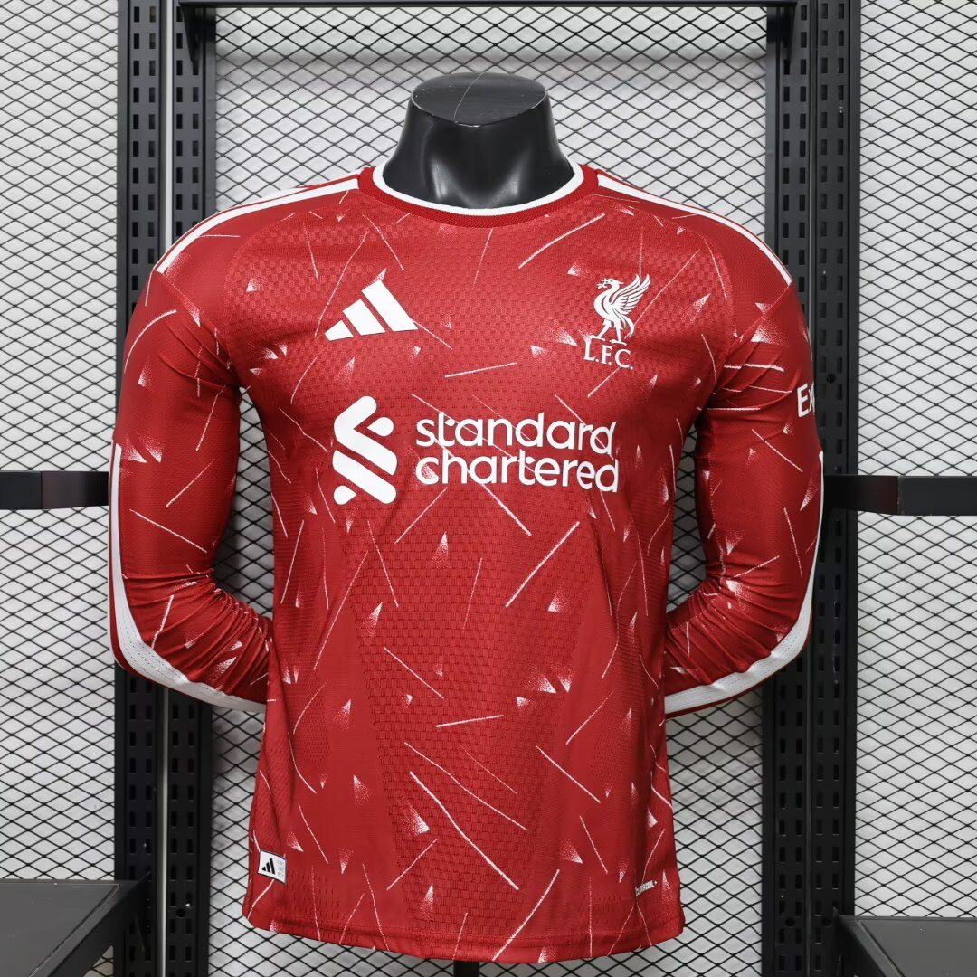 2026-27 Liverpool Home Long-Sleeve Jersey – Player Version