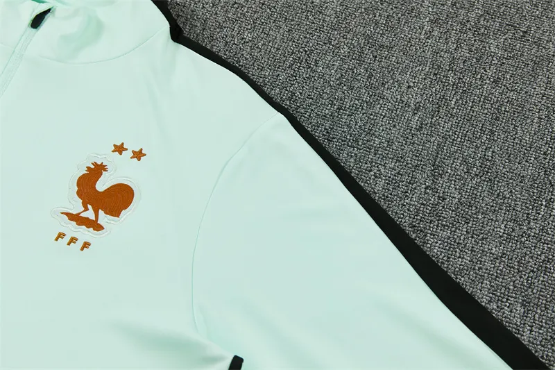 2026-27 France National Team Light Green Half-Zip Training Jersey
