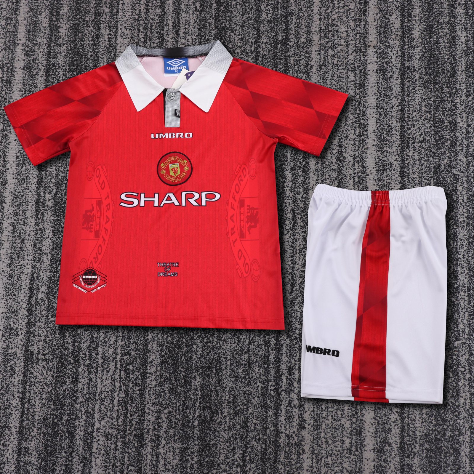 1996-97 Manchester United Home Retro Jersey - Kids