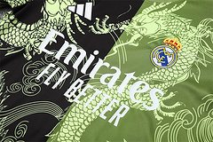 2025-26 Real Madrid Black and Green Short Sleeve Training Jersey