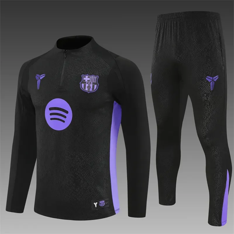 2025-26 Barcelona Black Half-Zip Training Jersey