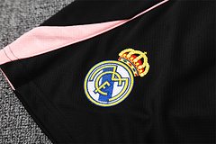 2025-26 Real Madrid black and pink short-sleeved training jersey