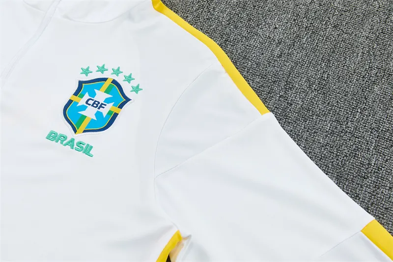 2026-27 Brazil Jordan White Half-Zip Training Jersey