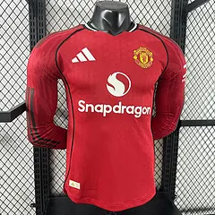 2025-26 Manchester United Home Long Sleeve Shirt - Player Edition