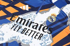 2025-26 Real Madrid yellow and blue camouflage half-pull training uniform jersey
