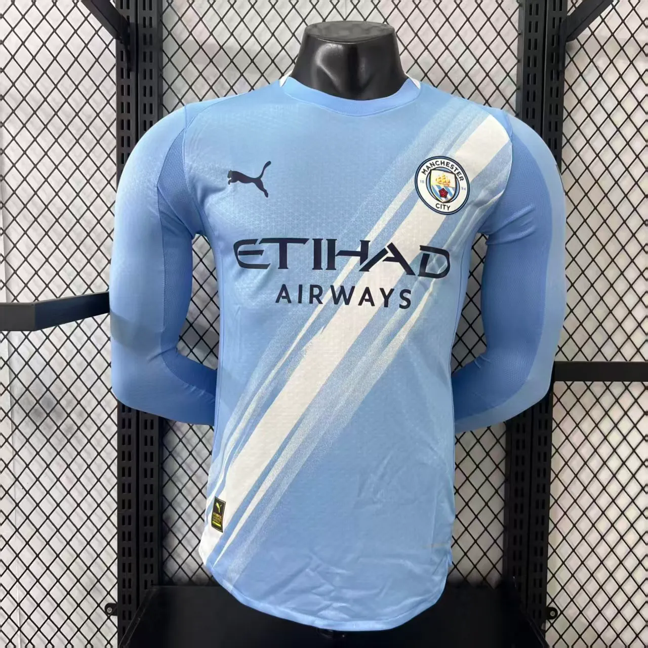 2025-26 Manchester City Home Long-Sleeve Jersey – Player Version