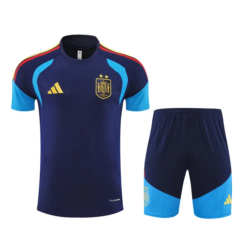 2026-27 Spain Royal Blue Short-Sleeve Training Jersey (Two Stars)