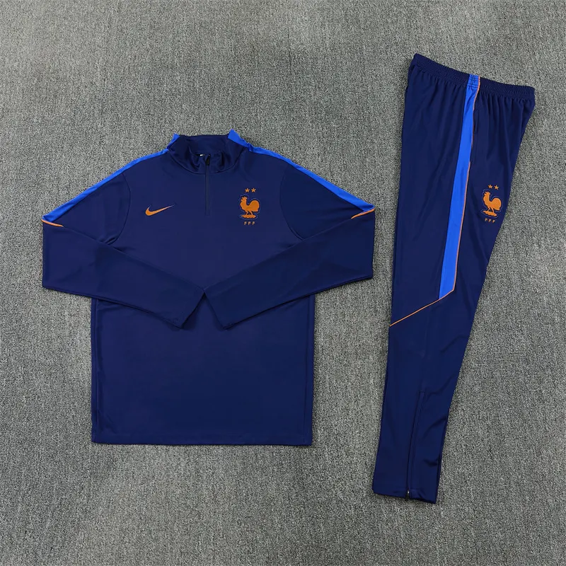 2026-27 France Royal Blue Half-Zip Training Jersey
