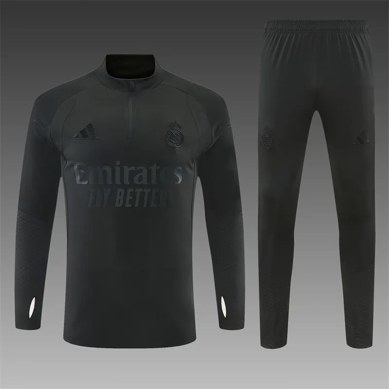 2026-27 Real Madrid Black Half-Zip Training Jersey
