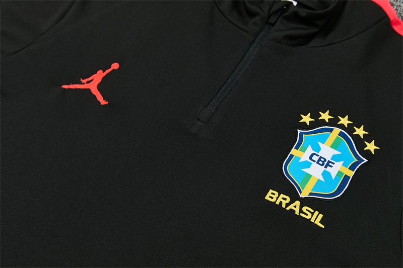 2026-27 Brazil Black Half-Zip Training Jersey