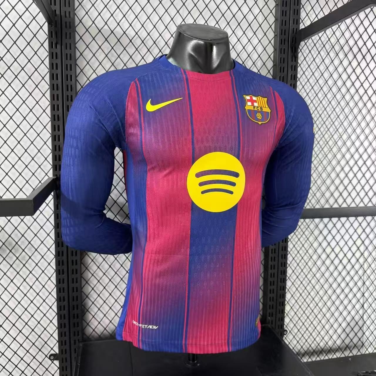 2025-26 Barcelona Home Long-Sleeve Jersey – Player Version