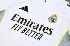 2025-26 Real Madrid White Half-Pull Training Jersey