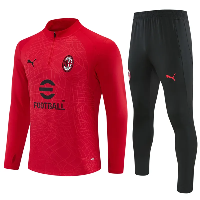 2026-27 AC Milan Red Half-Zip Long-Sleeve Training Jersey