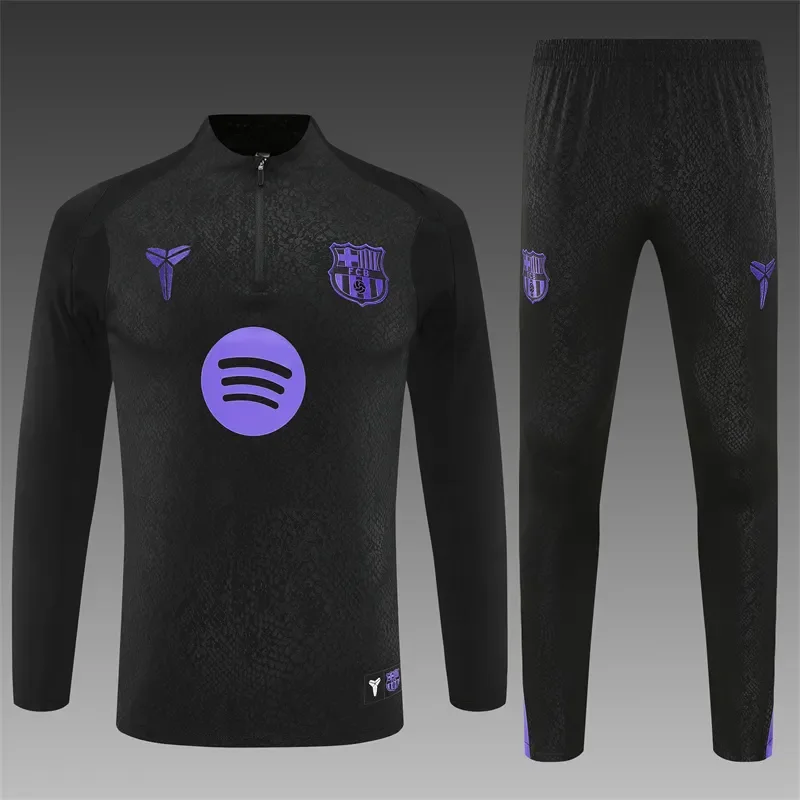 2025-26 Barcelona Black Half-Zip Training Jersey