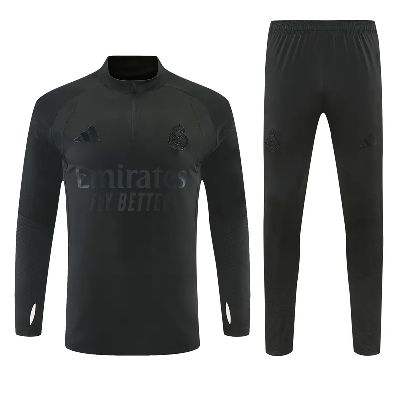2026-27 Real Madrid Black Half-Zip Training Jersey