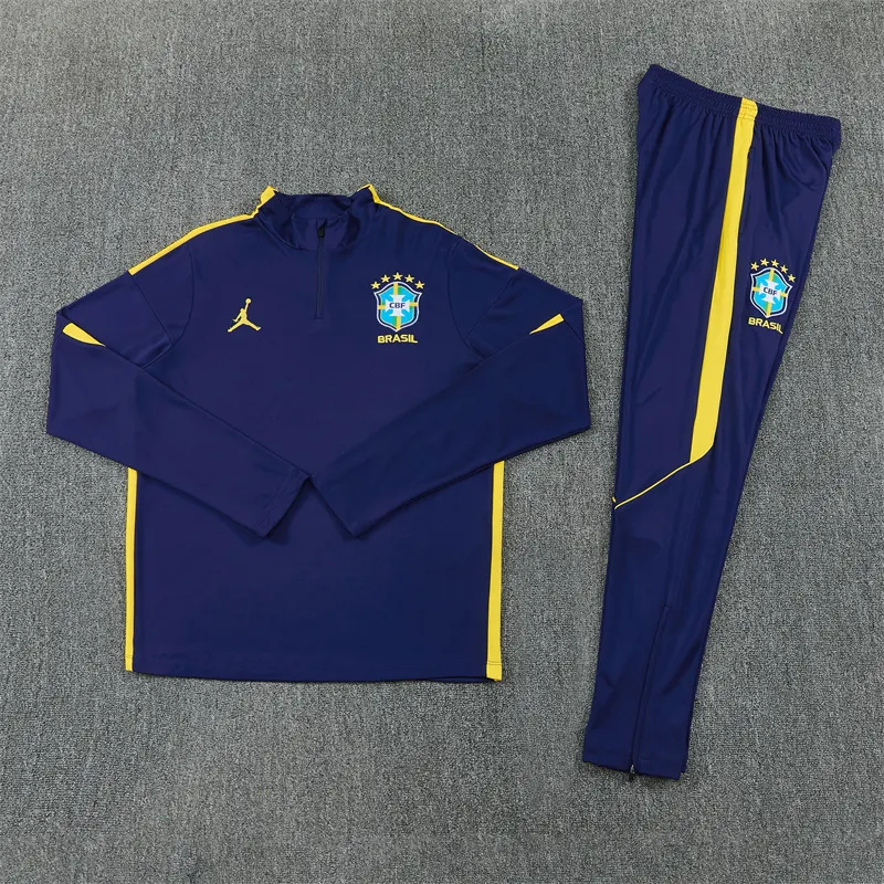 2026-27 Brazil Royal Blue Half-Zip Training Jersey
