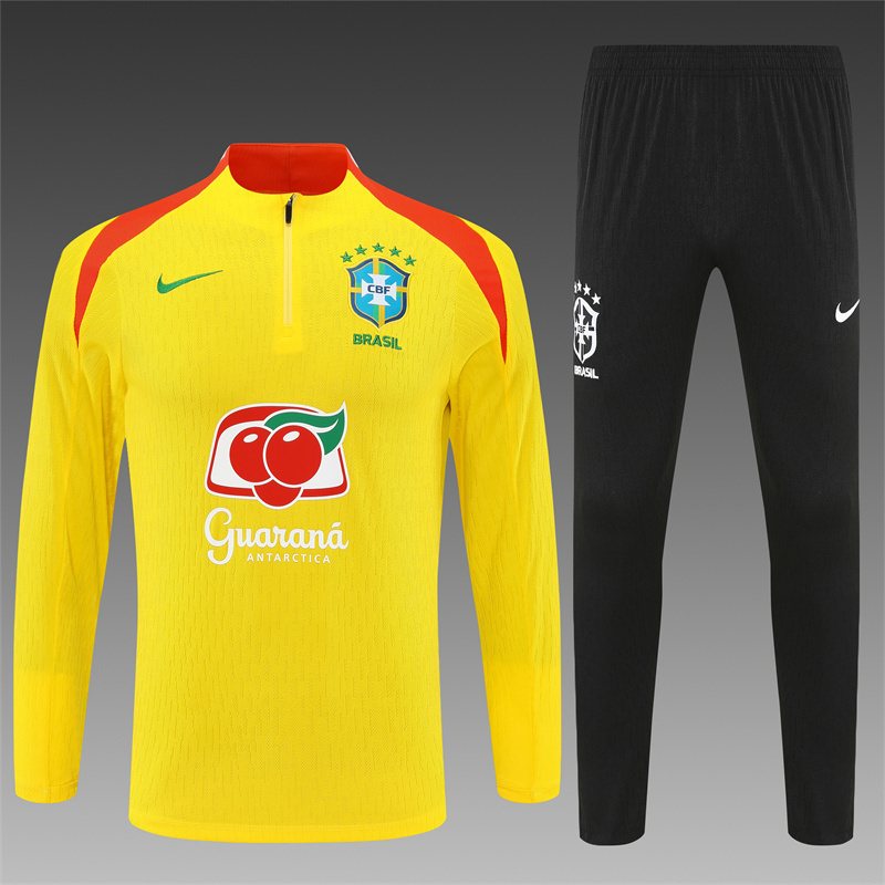2025-26 Brazil Yellow Half-Zip Training Jersey