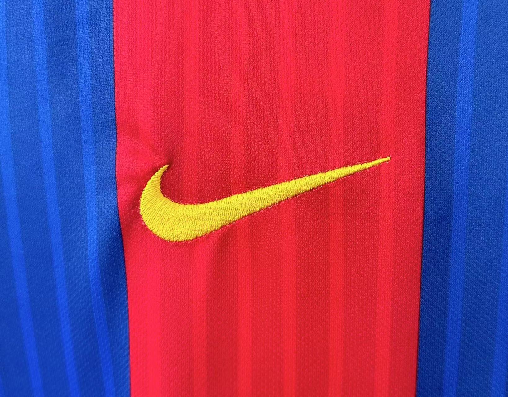 2016-17 Barcelona Home Long Sleeve Retro Jersey