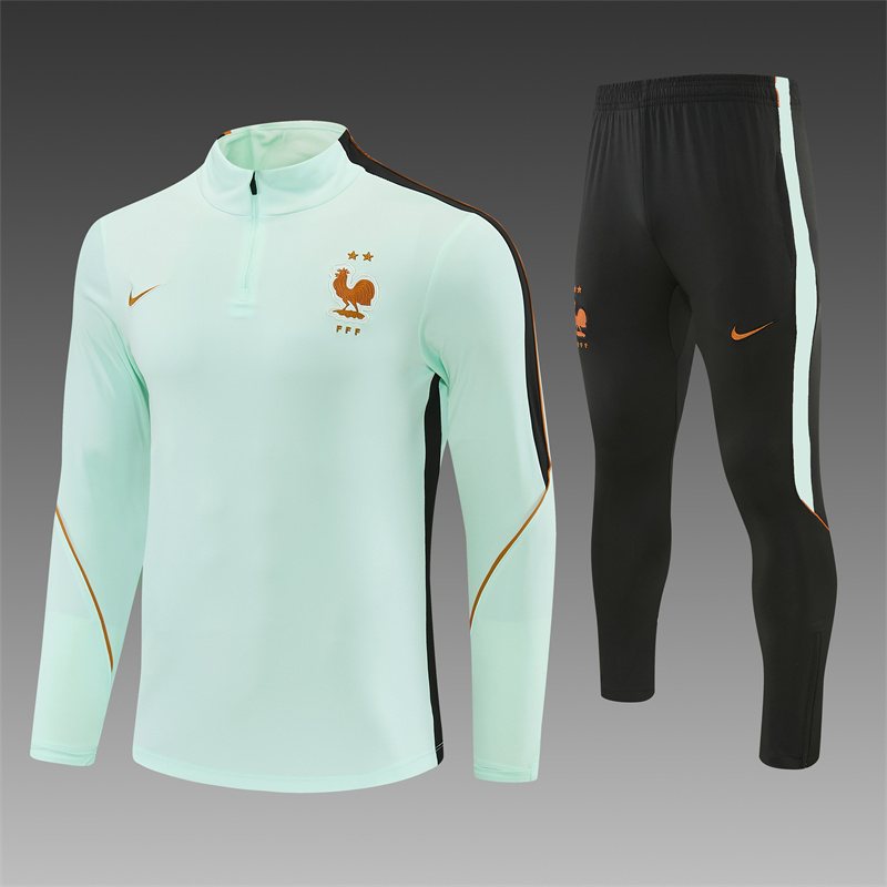 2026-27 France National Team Light Green Half-Zip Training Jersey