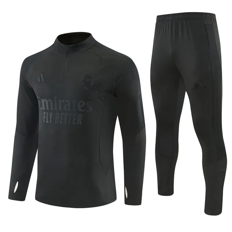 2026-27 Real Madrid Black Half-Zip Training Jersey